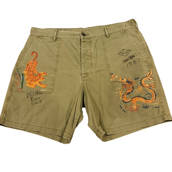 Polo Ralph Lauren Other - Polo Ralph Lauren Utility Surplus Chino Shorts Olive Green Pacific Tour Mens 40